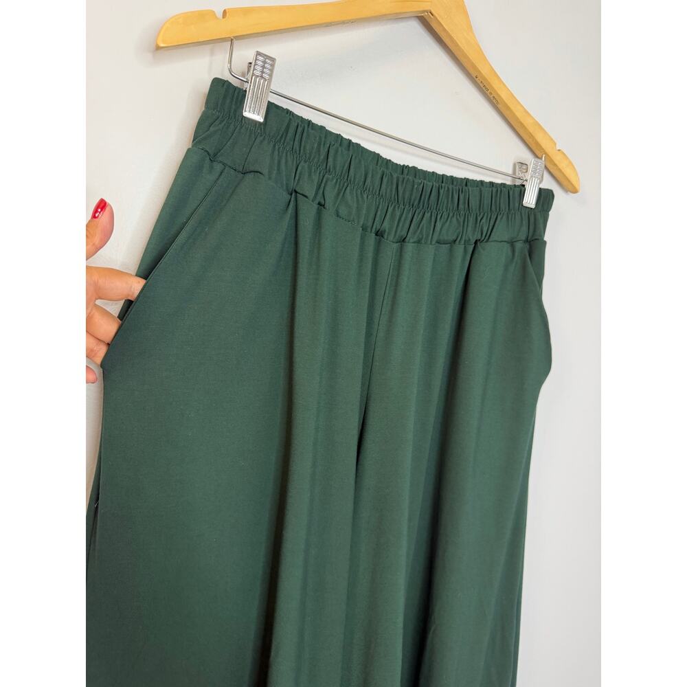 Free Label Wide Leg Slip Pant & Top Set Green Ethical Bamboo Comfy Women's XL - Picture 5 of 12